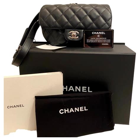 sac ceinture chanel noir|Sac Ceinture Chanel Cuir Noir .